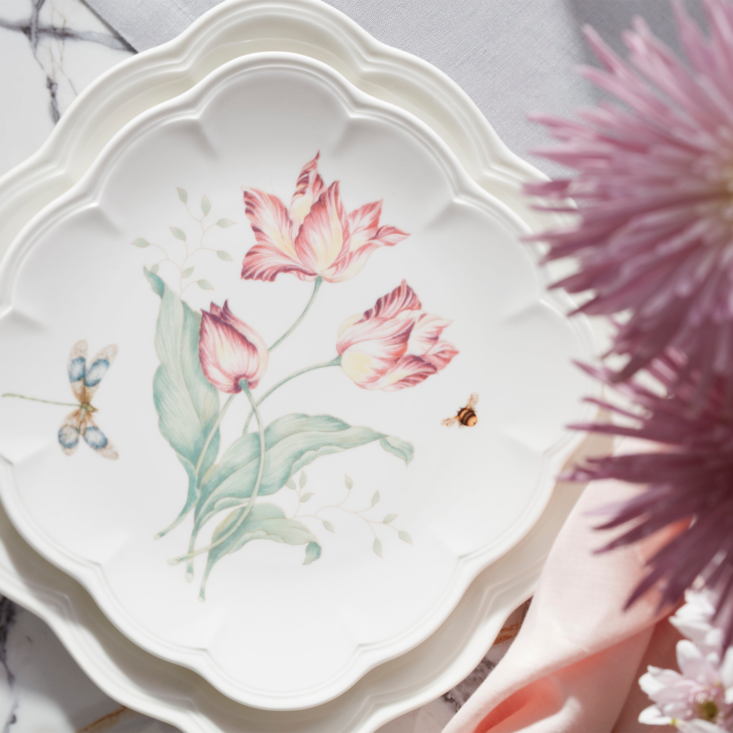 Lenox Fine Lenox Fine Butterfly Meadow Square 18-Piece Dinnerware Set - Image 3