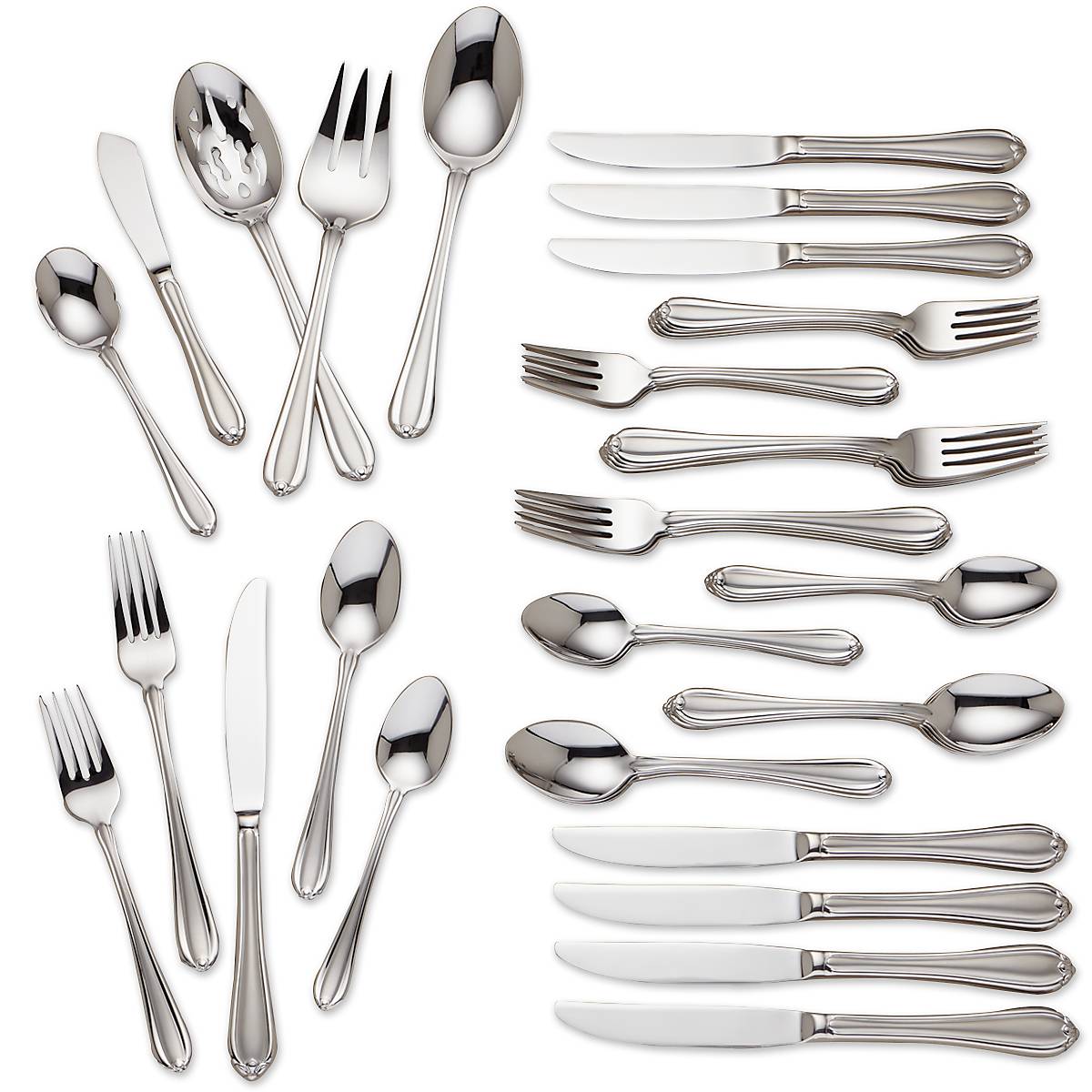 Lenox Fine Lenox Fine Melon Bud Frosted 45-Piece Flatware Set