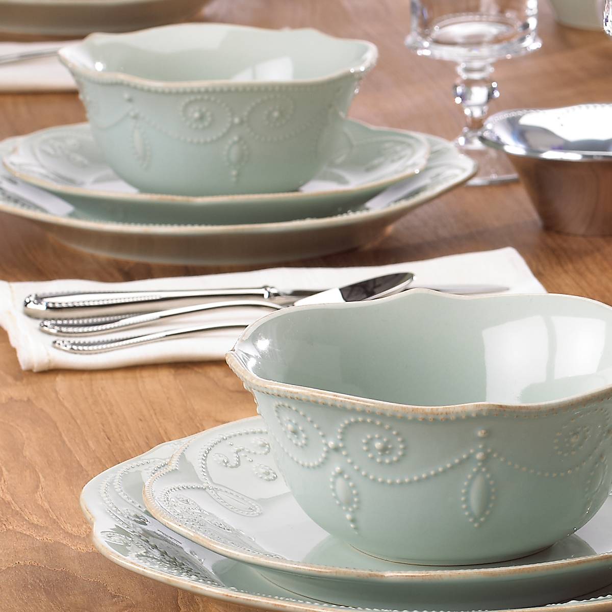 Lenox Fine Lenox Fine French Perle Ice Blue 4-Piece Place Setting - Image 4