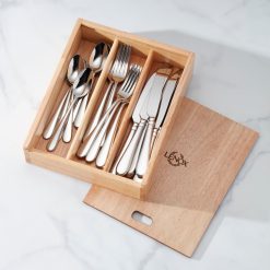 Lenox Fine Lenox Fine Studio 1414 Mirror 24 Piece Flatware Set with Caddy