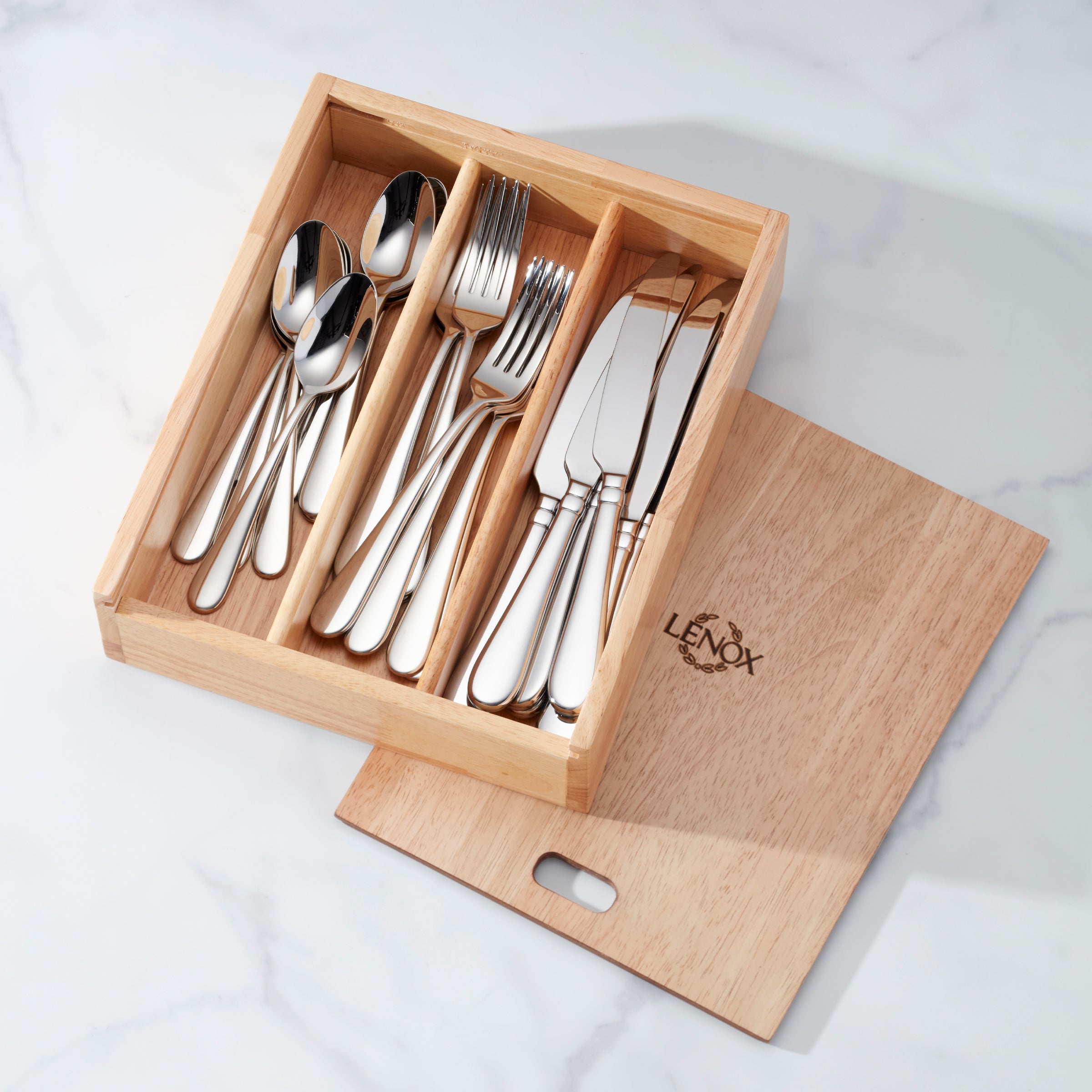 Lenox Fine Lenox Fine Studio 1414 Mirror 24 Piece Flatware Set with Caddy
