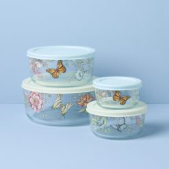 Lenox Fine Lenox Fine Butterfly Meadow Glass Containers, Set of 4