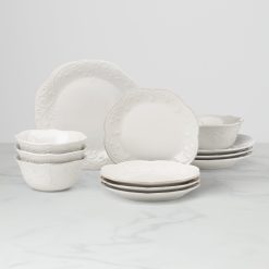 Lenox Fine Lenox Fine French Perle White 12-Piece Dinnerware Set