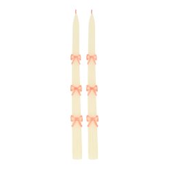 Lenox Fine Lenox Fine Pink Bow Taper Candles, Set of 2