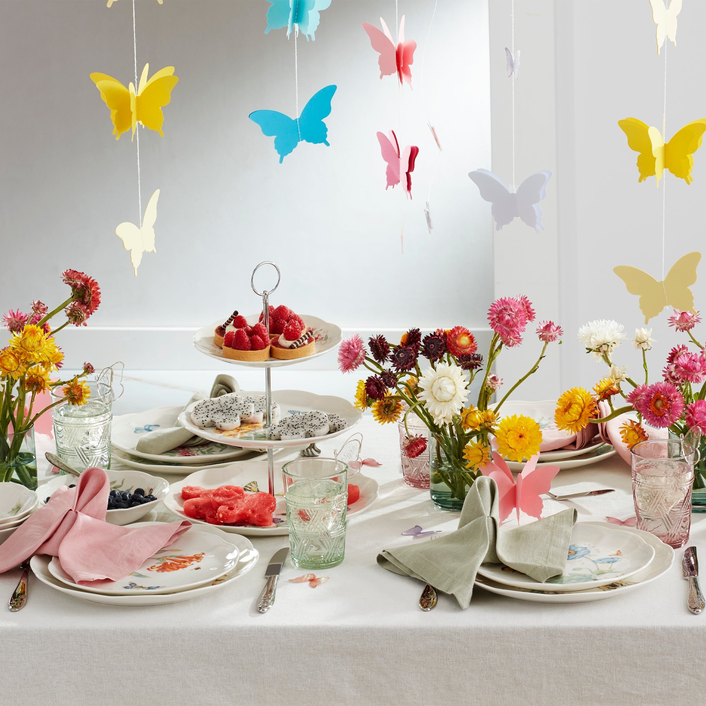 Lenox Fine Lenox Fine Butterfly Meadow Green Tall Glasses, Set of 4 - Image 5