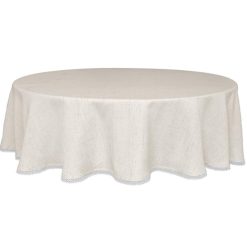Lenox Fine Lenox Fine French Perle Solid Natural 70x70 Round Tablecloth