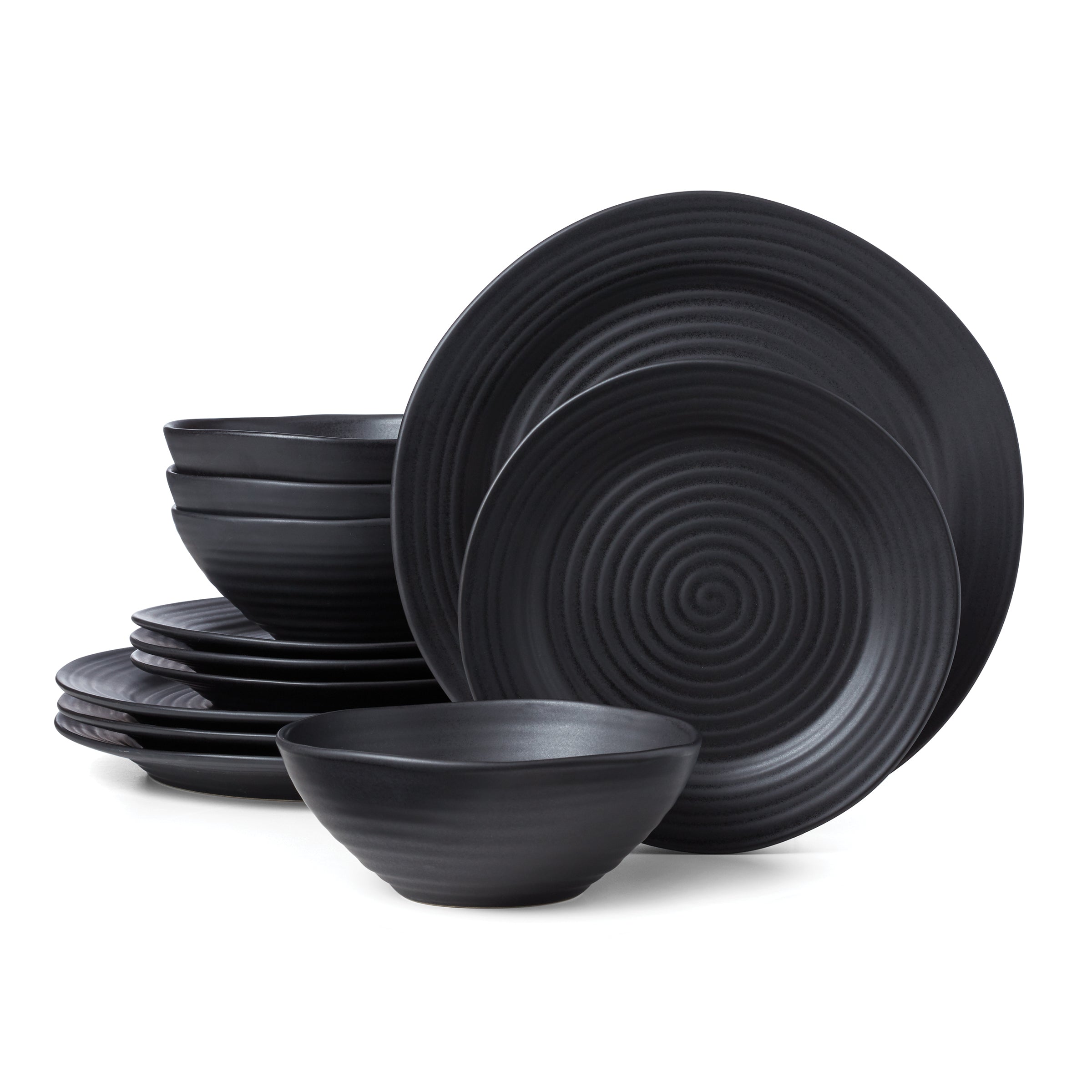 Lenox Fine Lenox Fine Ridge Black 12-Piece Dinnerware Set