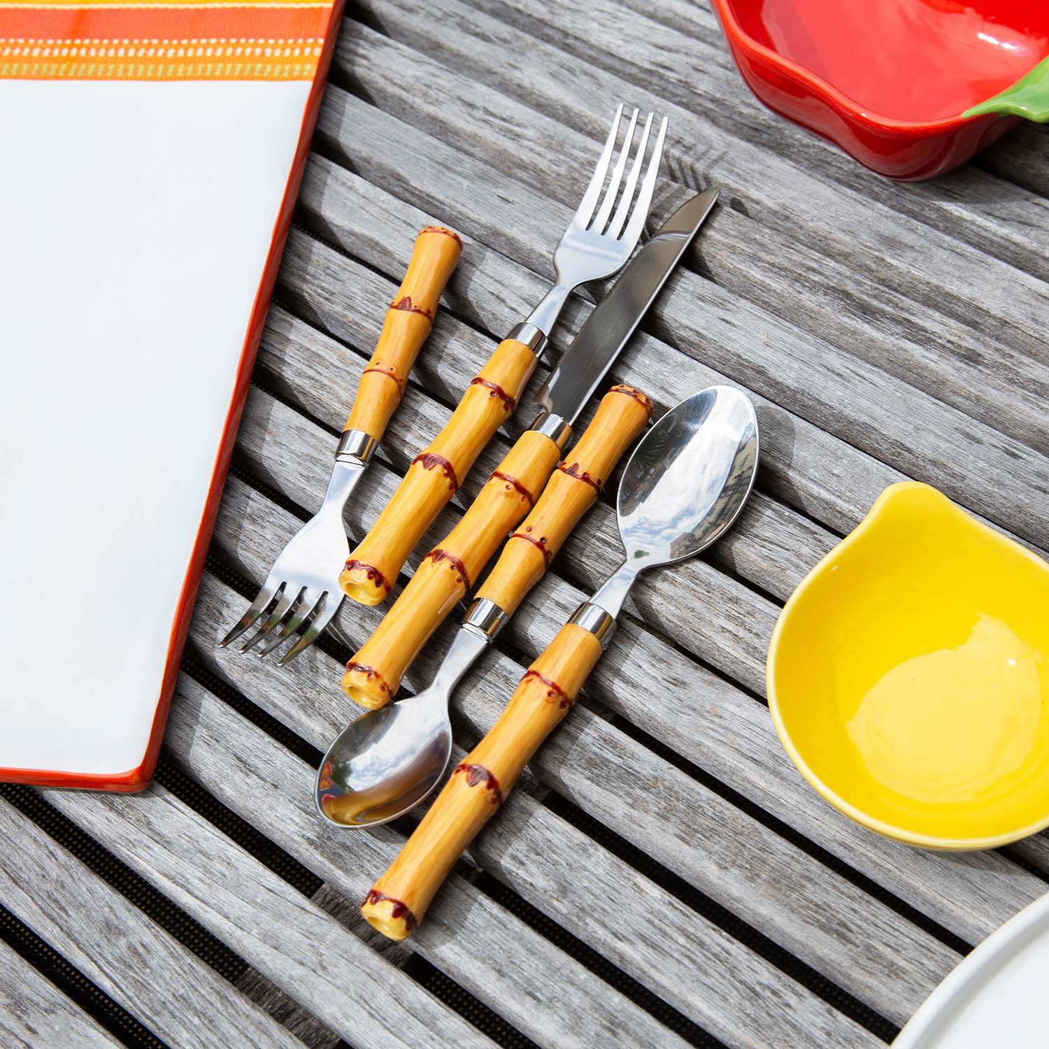 Lenox Fine Lenox Fine Bamboo Plastic Handle 20-Piece Flatware Set - Image 8
