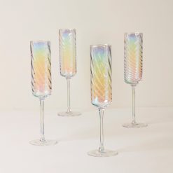 Lenox Fine Lenox Fine Tuscany Classics Iridescent Flute Glasses, Set of 4