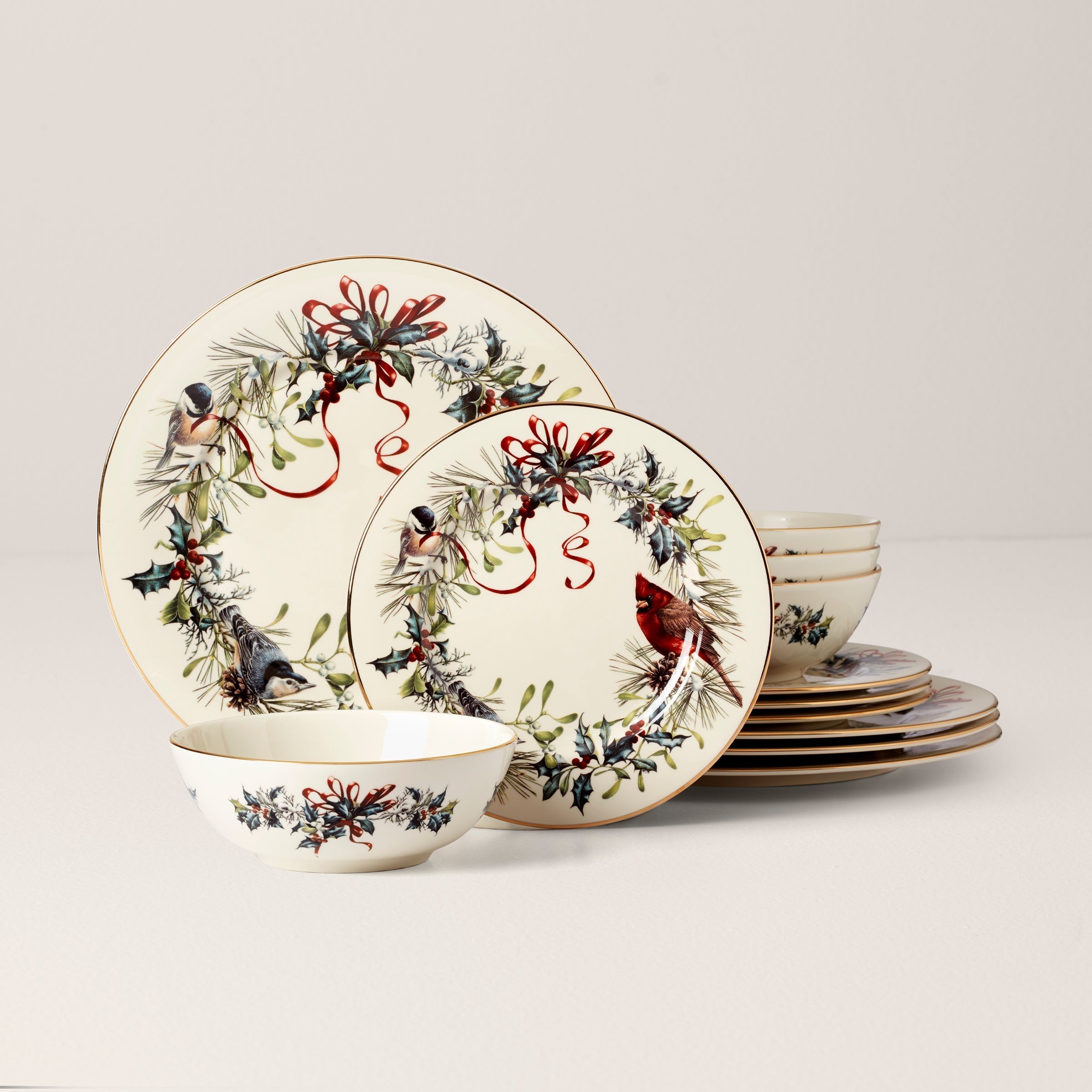 Lenox Fine Lenox Fine Winter Greetings 12-Piece Dinnerware Set