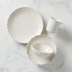 Lenox Fine Lenox Fine French Perle Scallop White 4-Piece Place Setting