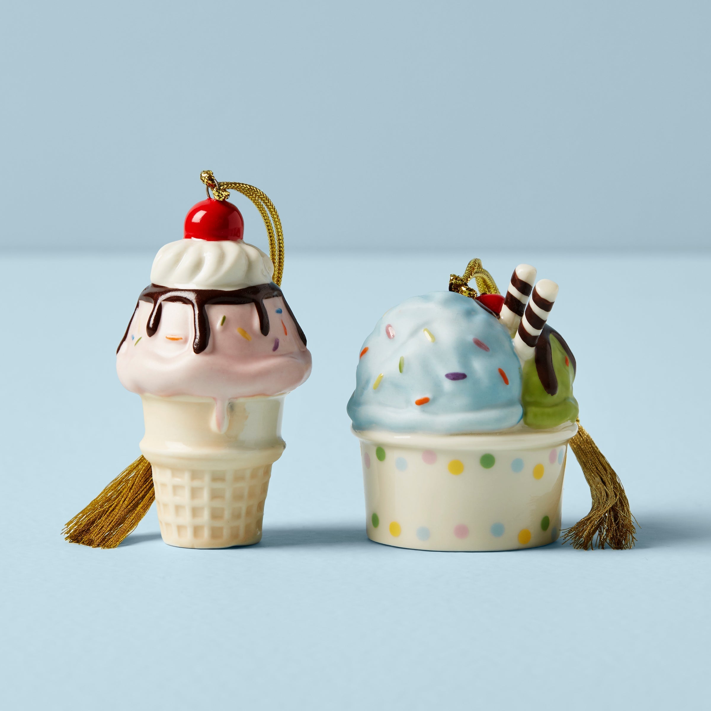 Lenox Fine Lenox Fine Personalized Ice Cream 2-Piece Ornament Set - Image 4