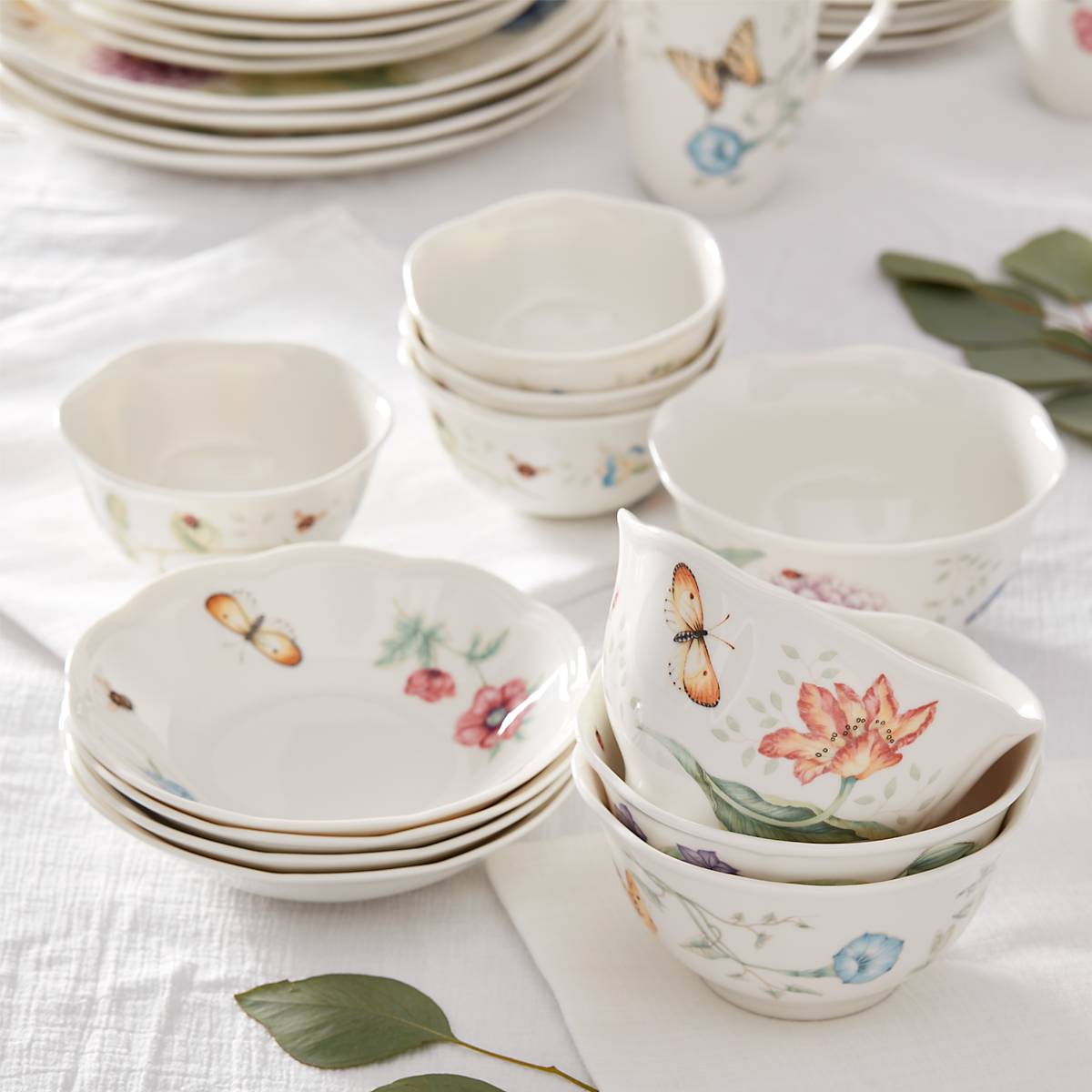 Lenox Fine Lenox Fine Butterfly Meadow 28-Piece Dinnerware Set - Image 15