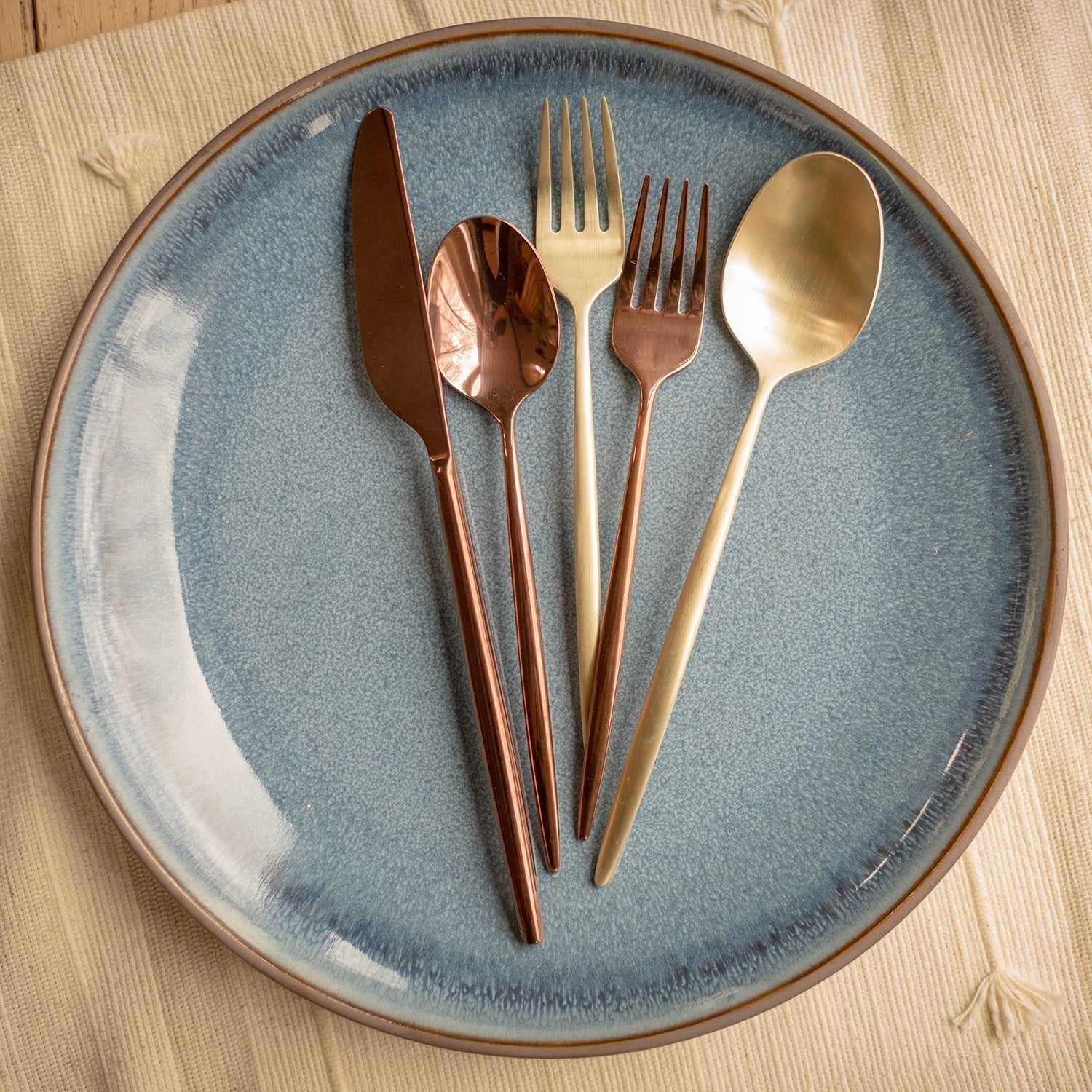 Lenox Fine Lenox Fine Gaze Copper Mirror 20-Piece Flatware Set - Image 2