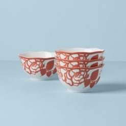 Lenox Fine Lenox Fine Butterfly Meadow Cottage Saffron Rice Bowls, Set of 4