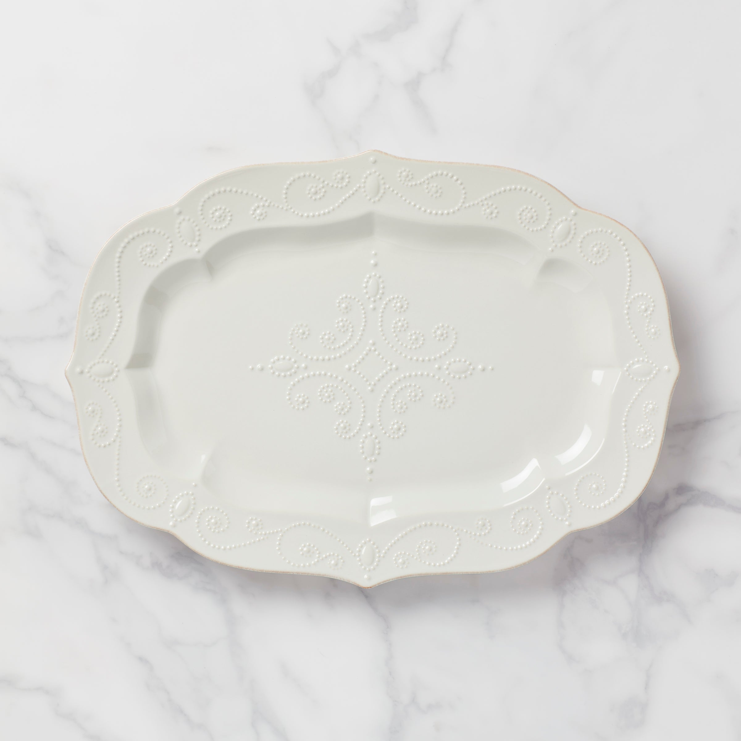Lenox Fine Lenox Fine French Perle White Large Serving Platter