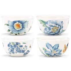 Alternative view of Lenox Fine Lenox Fine Butterfly Meadow Blue Dessert Bowls, Set of 4
