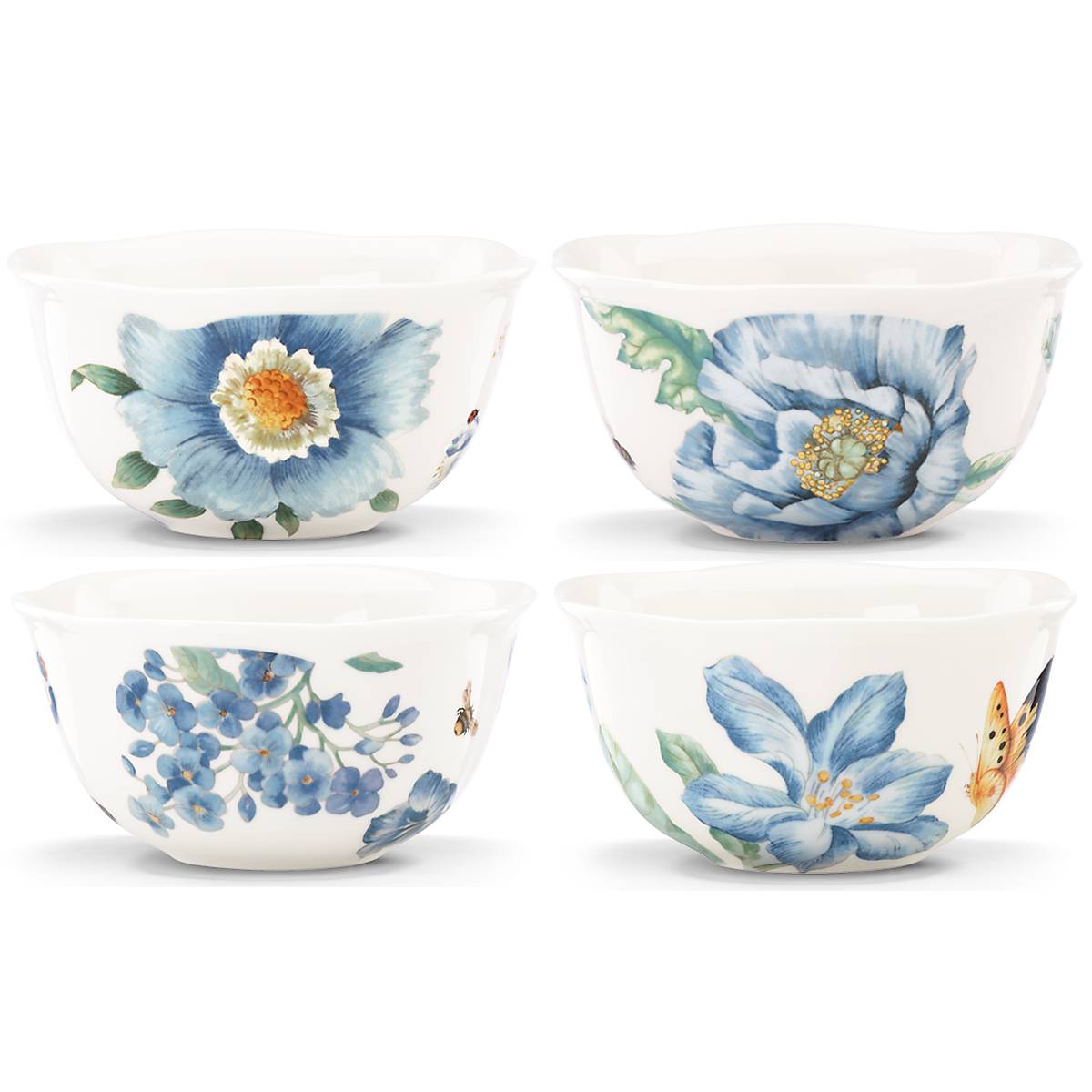 Lenox Fine Lenox Fine Butterfly Meadow Blue Dessert Bowls, Set of 4 - Image 2