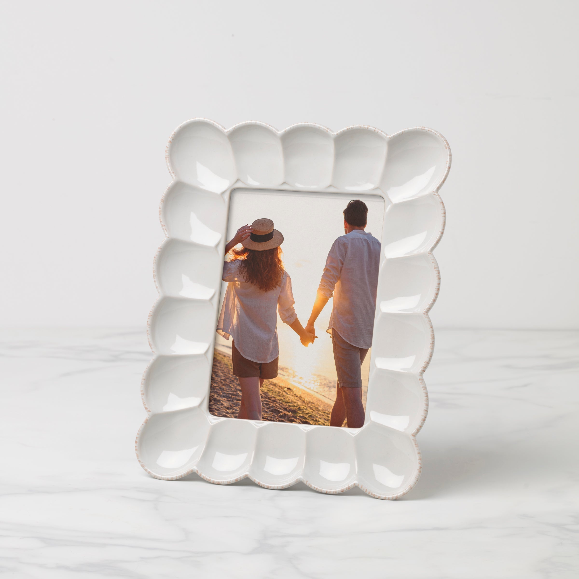 Lenox Fine Lenox Fine French Perle Scallop White 5x7 Photo Frame