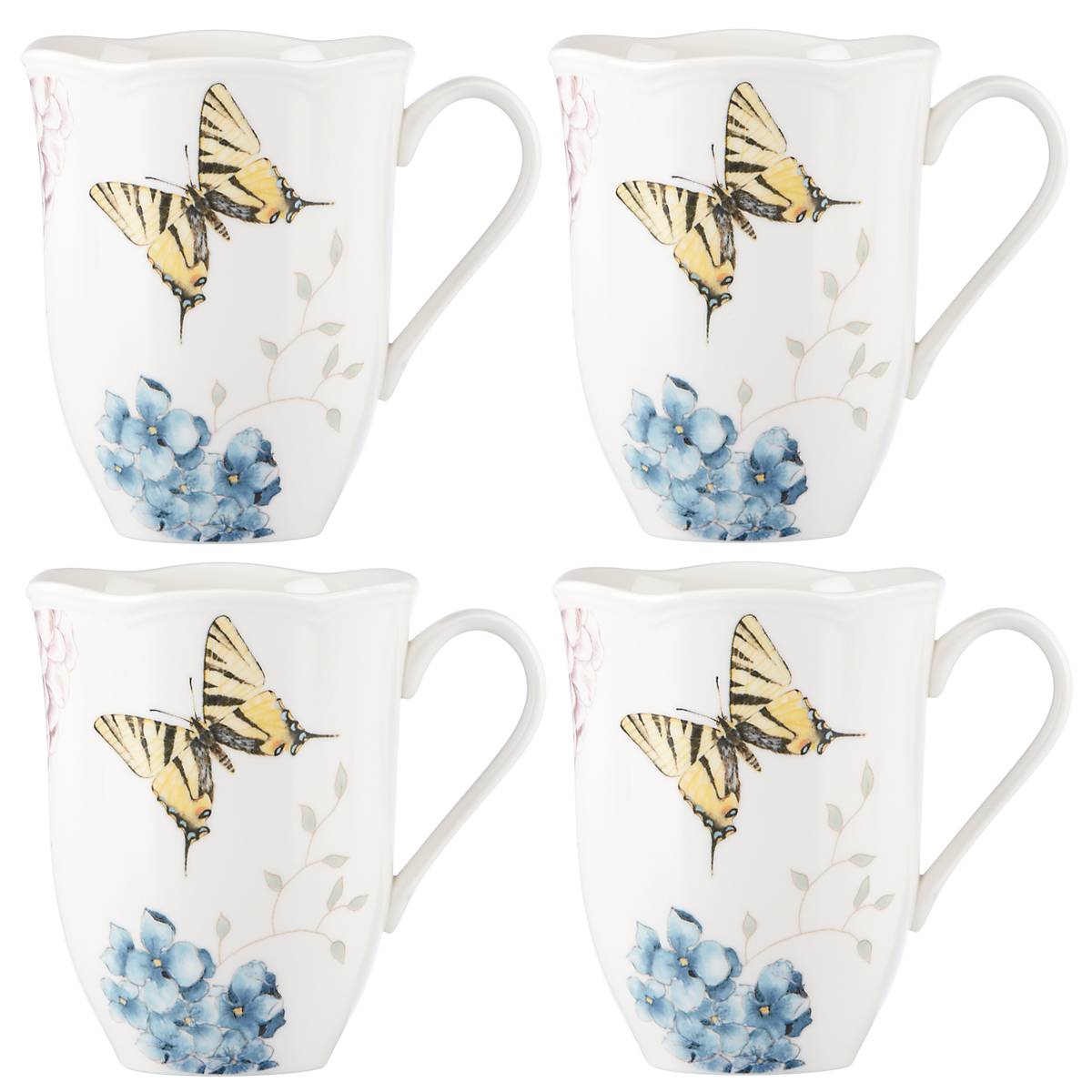 Lenox Fine Lenox Fine Butterfly Meadow Hydrangea Mugs, Set of 4 - Image 3