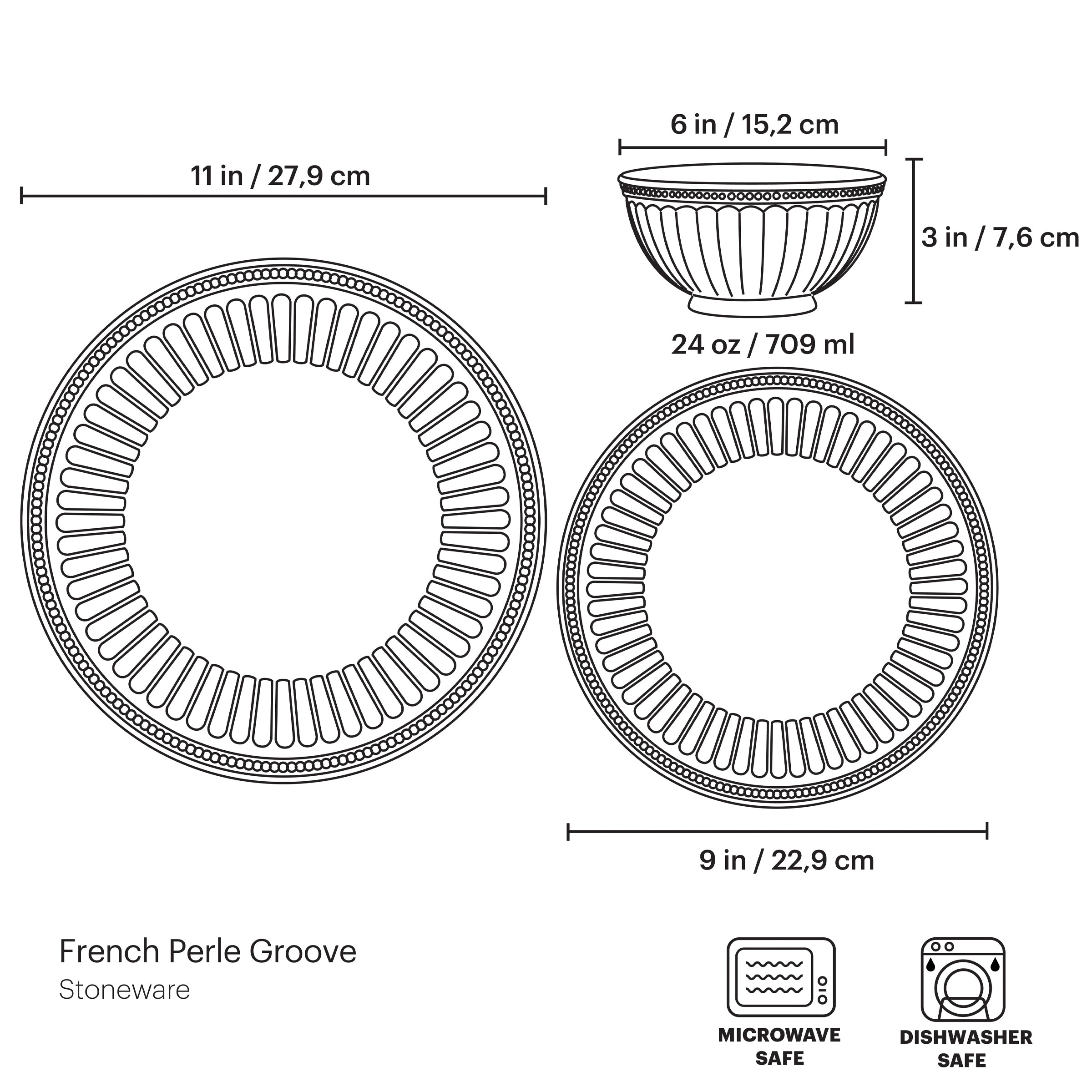Lenox Fine Lenox Fine French Perle Groove White 12-Piece Place Setting - Image 12