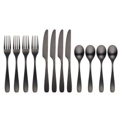 Alternative view of Lenox Fine Lenox Fine Eliana Black Satin 12-Piece Flatware Set