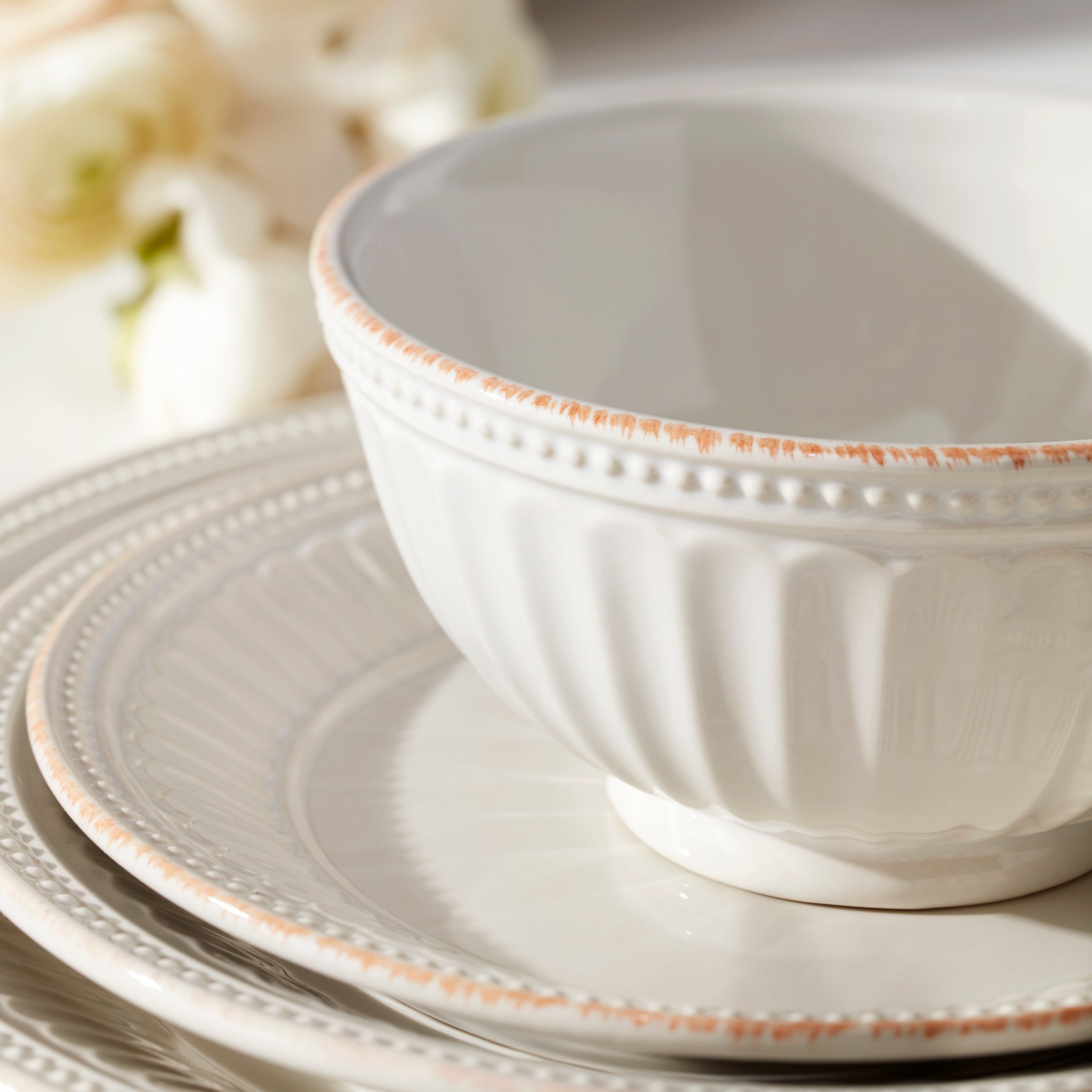 Lenox Fine Lenox Fine French Perle Groove White 12-Piece Place Setting - Image 11