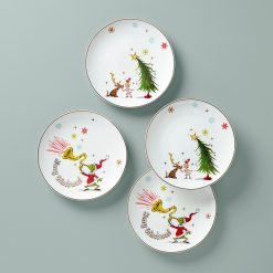 Lenox Fine Lenox Fine Merry Grinchmas Assorted Accent Plates, Set of 4