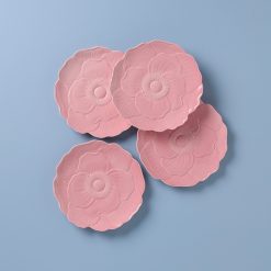 Lenox Fine Lenox Fine Butterfly Meadow Floral Pink Accent Plates, Set of 4