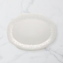 Lenox Fine Lenox Fine French Perle White Oval Serving Platter