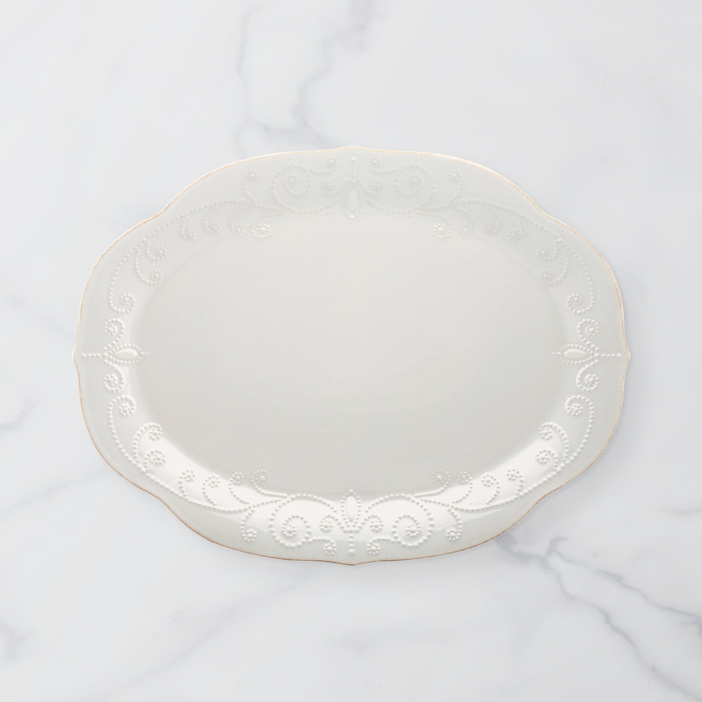 Lenox Fine Lenox Fine French Perle White Oval Serving Platter