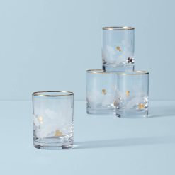 Lenox Fine Lenox Fine Holiday Gold Double Old Fashion Glasses, Set of 4