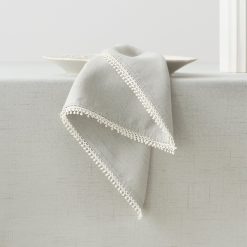 Lenox Fine Lenox Fine French Perle Solid Dove Grey Dinner Napkins, Set of 4
