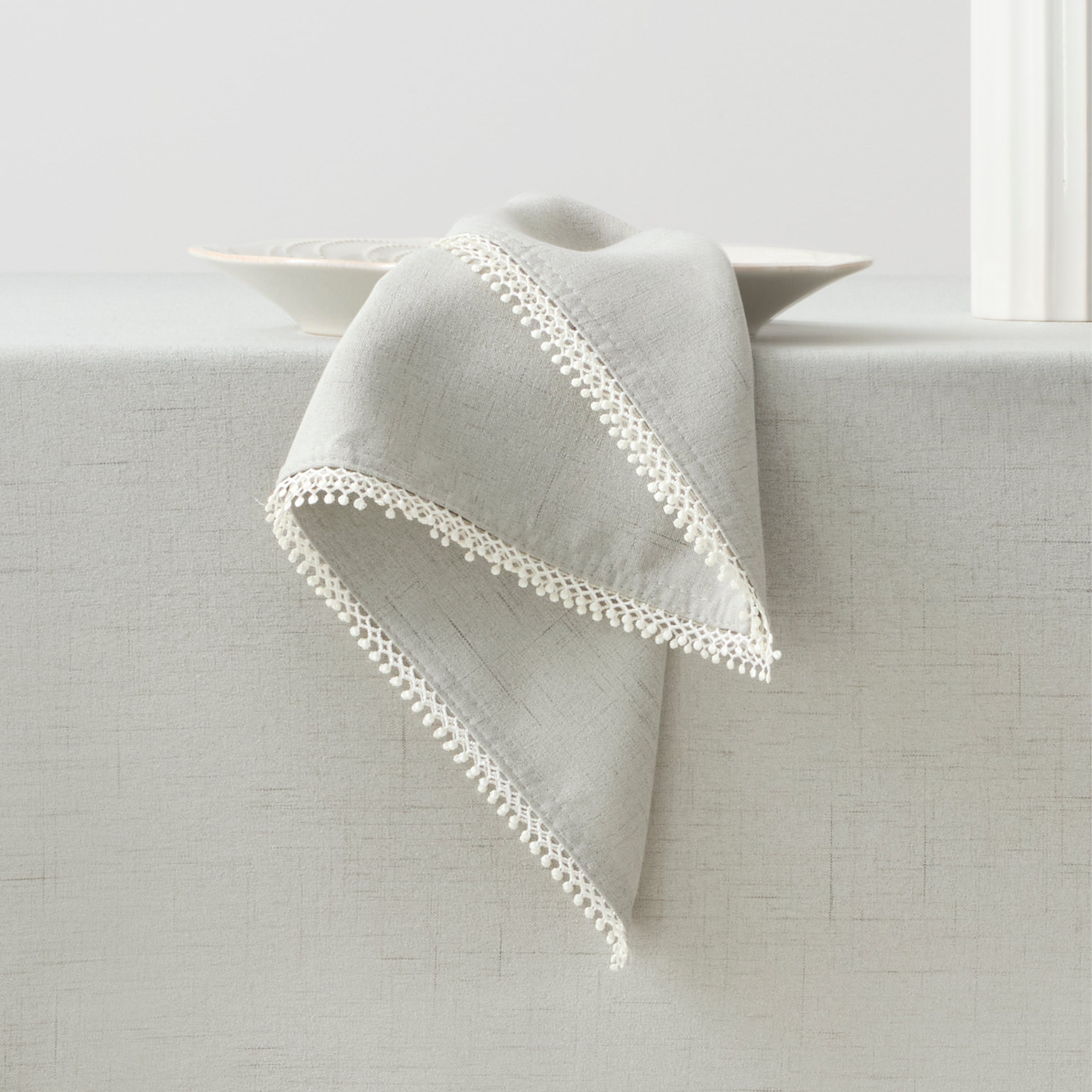 Lenox Fine Lenox Fine French Perle Solid Dove Grey Dinner Napkins, Set of 4