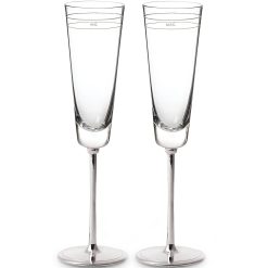 Lenox Fine Lenox Fine Darling Point Mr. & Mrs. Champagne Flute, Set of 2