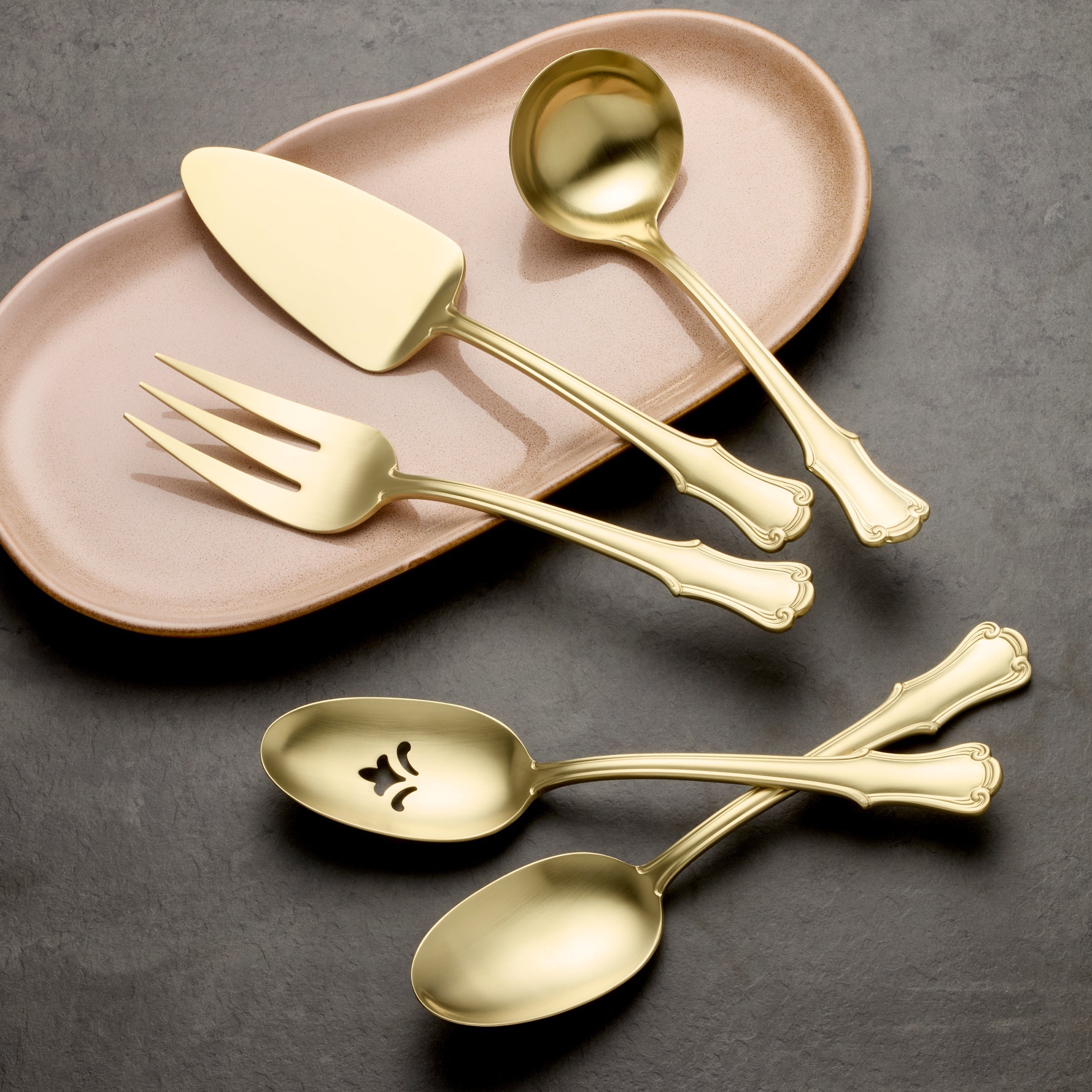 Lenox Fine Lenox Fine James Street Champagne Satin 5 Piece Hostess Set - Image 2