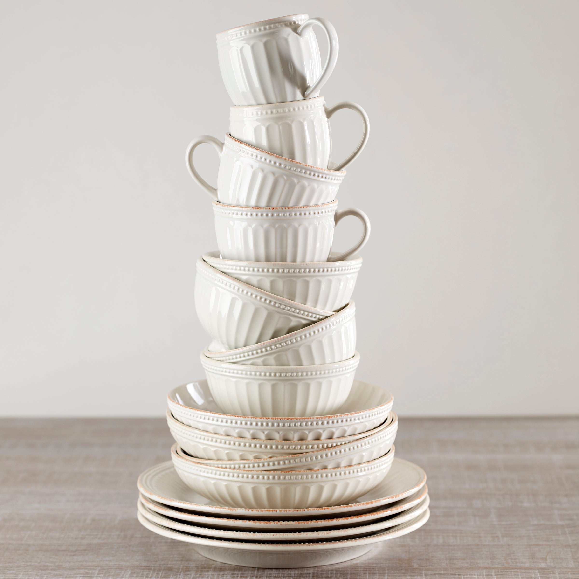 Lenox Fine Lenox Fine French Perle Groove White 12-Piece Dinnerware Set - Image 2