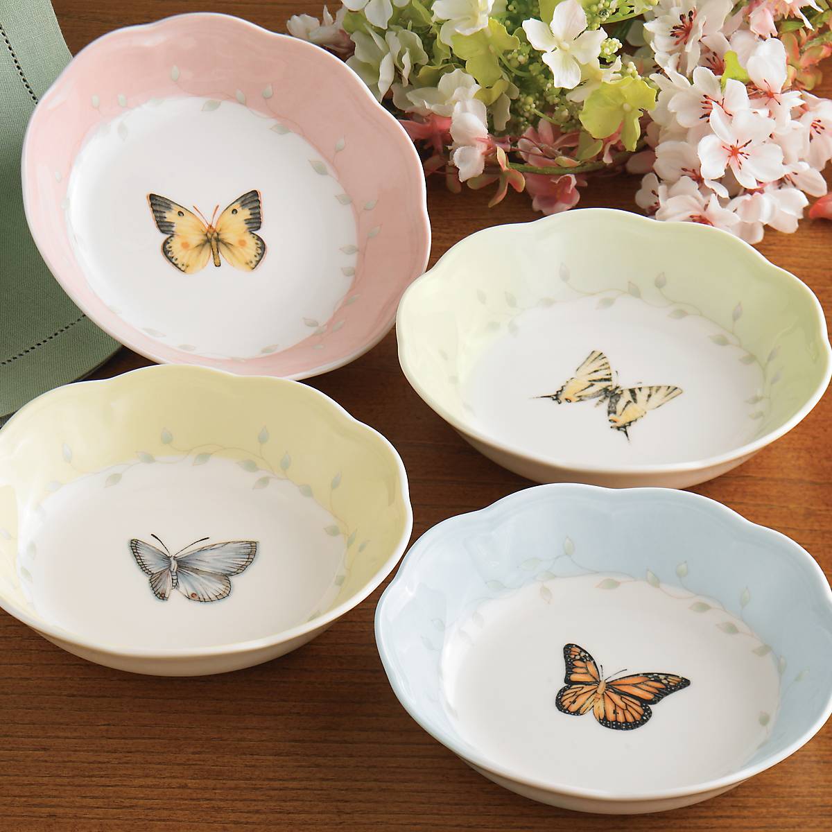 Lenox Fine Lenox Fine Butterfly Meadow Fruit Bowls, Set 4 - Image 3