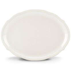 Alternative view of Lenox Fine Lenox Fine French Perle Bead White Oval Platter