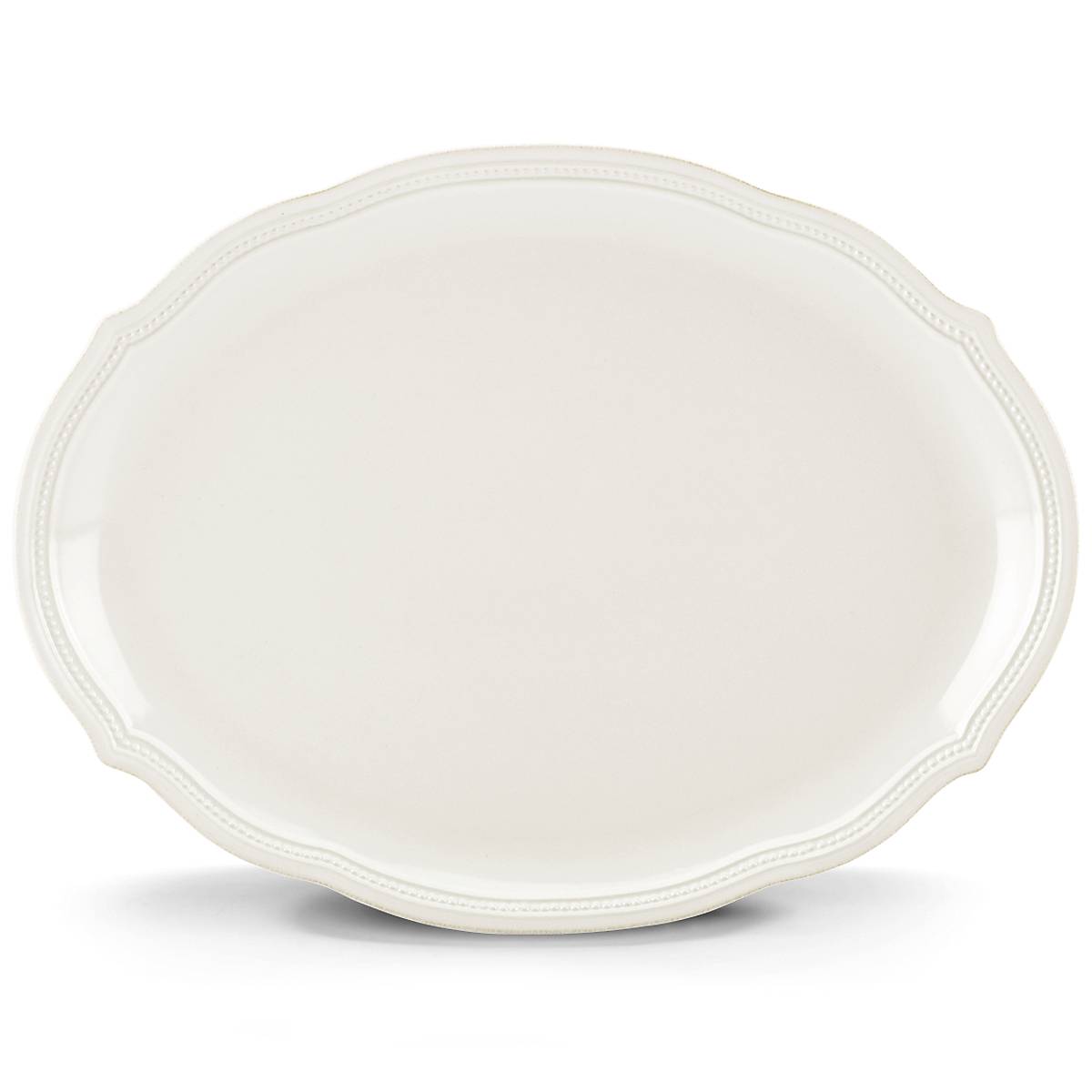 Lenox Fine Lenox Fine French Perle Bead White Oval Platter - Image 2