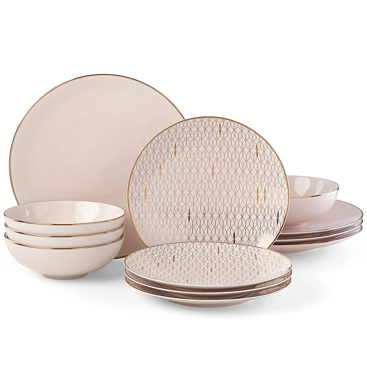 Lenox Fine Lenox Fine Trianna Blush 12-Piece Dinnerware Set