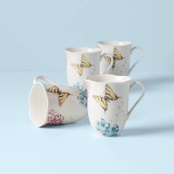 Lenox Fine Lenox Fine Butterfly Meadow Hydrangea Mugs, Set of 4