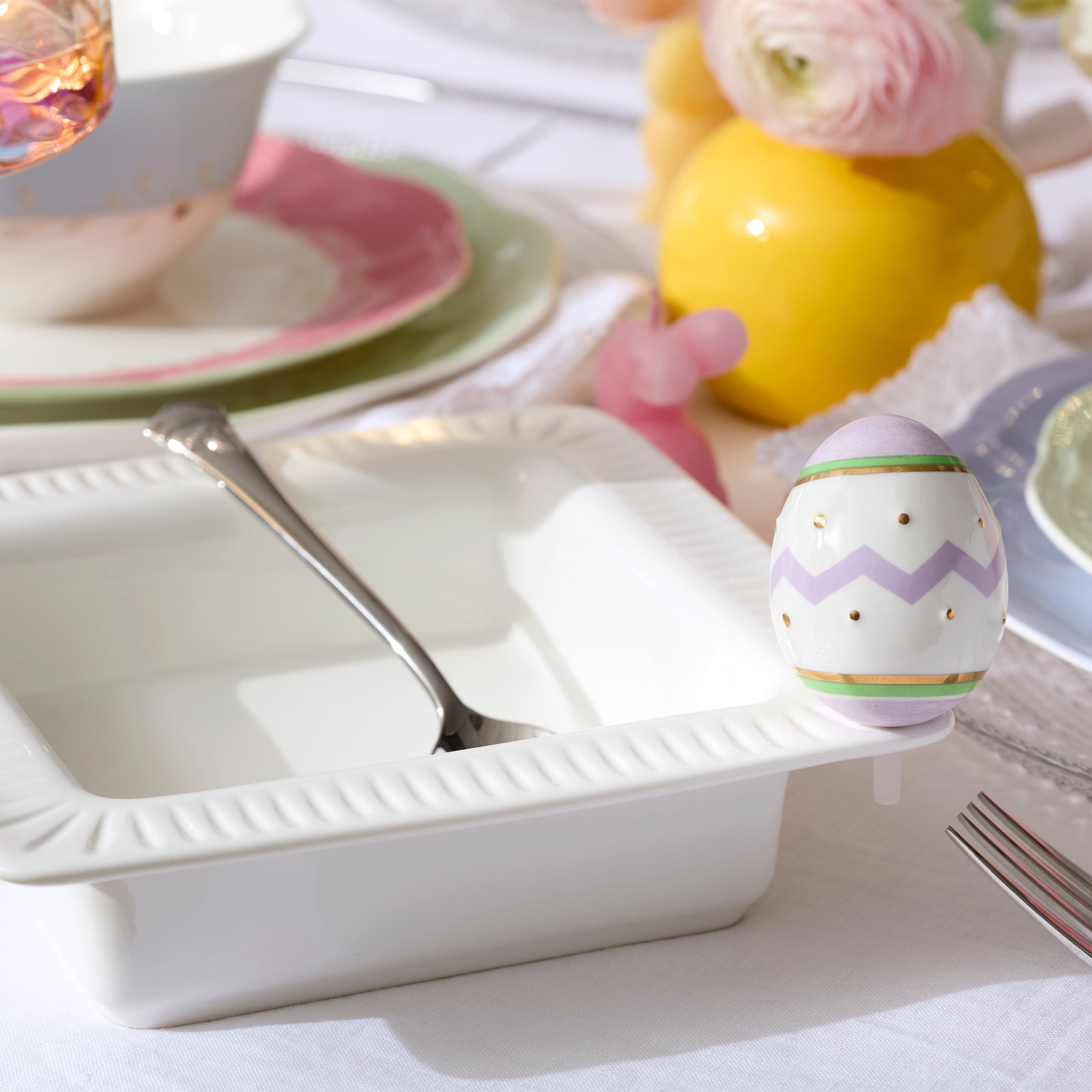 Lenox Fine Lenox Fine Profile Poppers Square Bowl & Easter Egg Set - Image 2