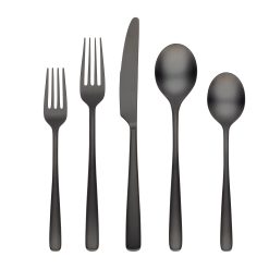 Lenox Fine Lenox Fine Rise Black Satin 20-Piece Flatware Set