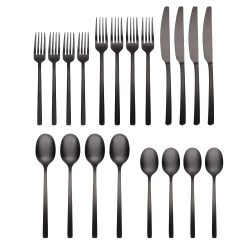 Alternative view of Lenox Fine Lenox Fine Beacon Black Satin 20-Piece Flatware Set