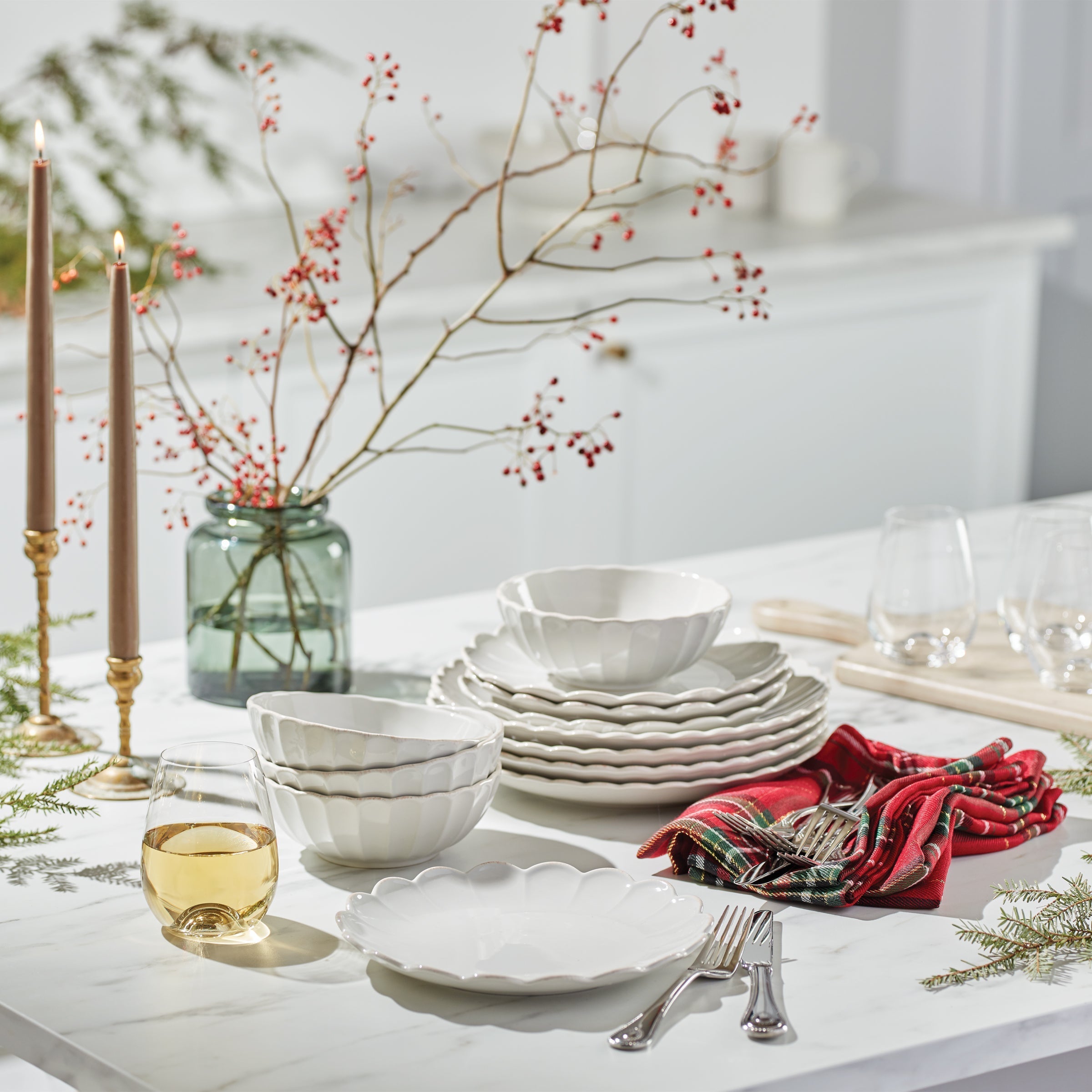 Lenox Fine Lenox Fine French Perle Scallop White 12-Piece Dinnerware Set - Image 12