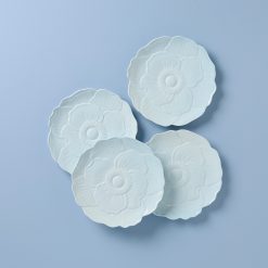 Lenox Fine Lenox Fine Butterfly Meadow Floral Blue Accent Plates, Set of 4
