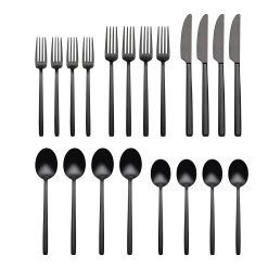 Alternative view of Lenox Fine Lenox Fine Dean Black Satin 20-Piece Flatware Set