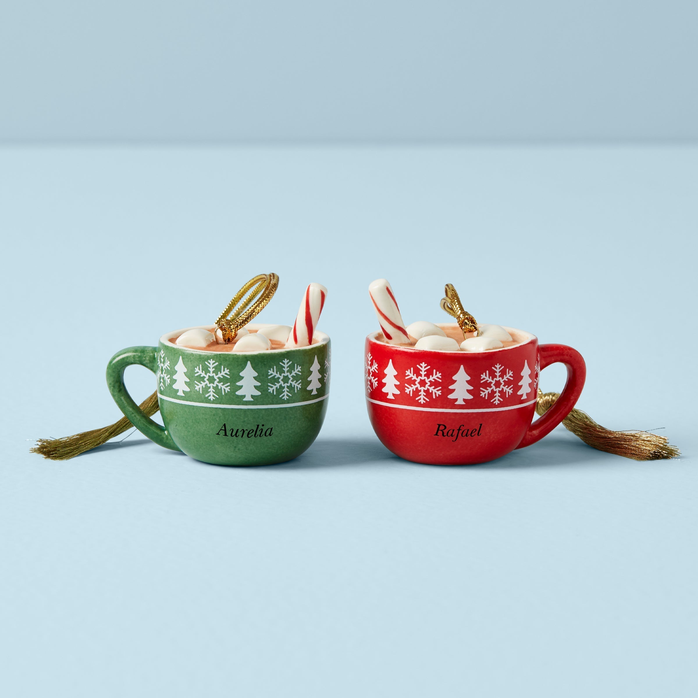 Lenox Fine Lenox Fine Personalized Hot Cocoa 2-Piece Ornament Set