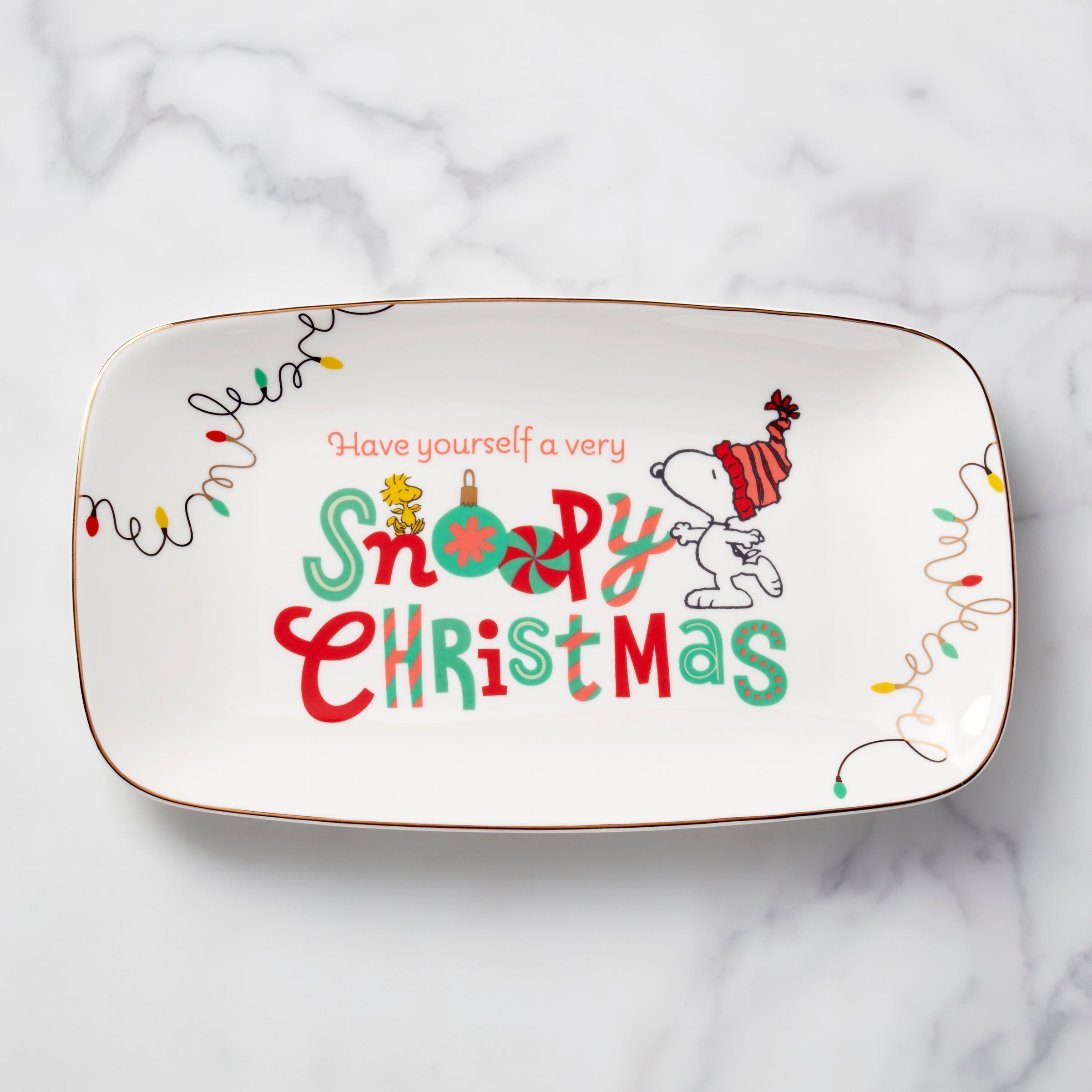 Lenox Fine Lenox Fine Snoopy Christmas Hors d'Oeuvre Tray